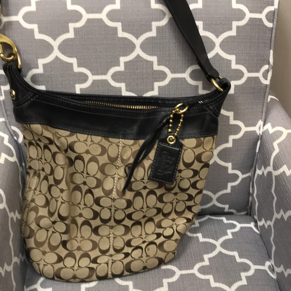 Authentic Coach Purse, with black leather features